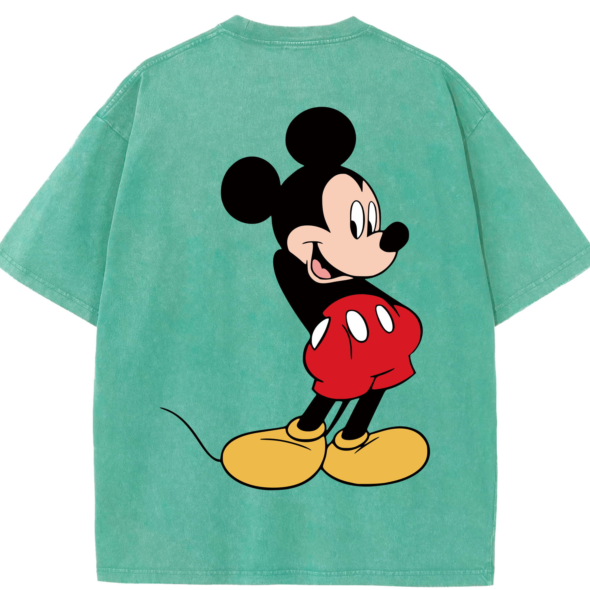 （画像用） ミッキーマウス Mickey Mouse 綿100% ヴィンテージ風 半袖Tシャツ（背面プリント）